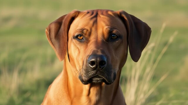 Beautiful Rhodesian Ridgeback Dog Portraits in Natural Light Outdoors
