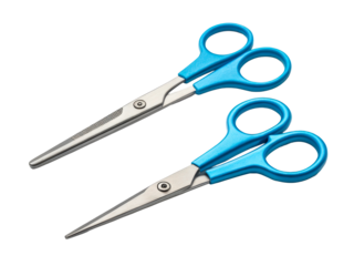 Blue handled scissors for crafting, set of two