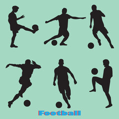Dynamic football player illustrations and sports graphics collection