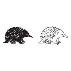 Echidna Graphic Collection - Essential Outline - Crisp Edges - Echidna silhouette - Echidna lineart - Echidna vector - vector set of Echidna

