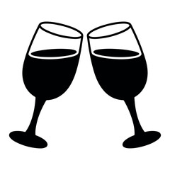 set of wine glasses isolated