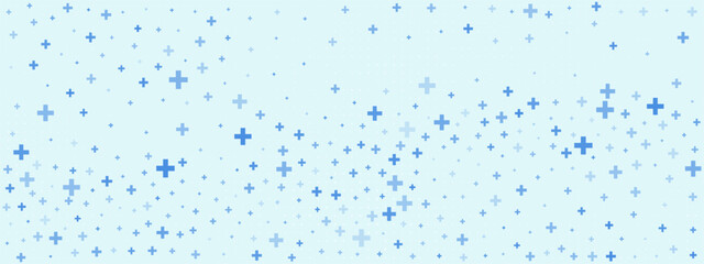 Abstract Light Blue Airy Medical Background with Math Grid and Cross Pattern for Healthcare, Tech, and Education Design or Wallpaper. E-learning content. Vector.