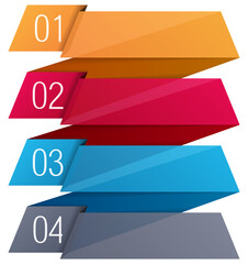 Fototapeta premium Four steps, infographics template with four elements and place for your text