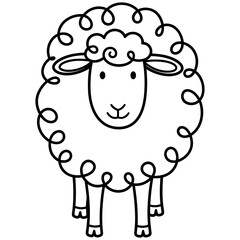 Charming cartoon sheep with fluffy wool, perfect for playful designs and children's themes