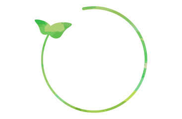 水彩エコロジーフレームベクターイラスト