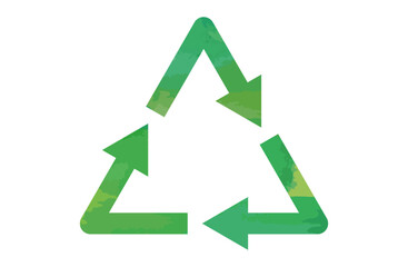 水彩エコロジー矢印フレームベクターイラスト