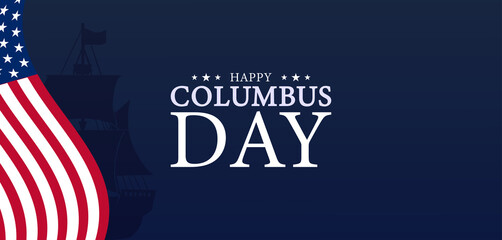 Elegant Columbus Day Design with American Flag and background