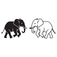 An Elephant Profile - Mighty Tusk - Wise Look - Elephant silhouette - Elephant lineart - Elephant vector - silhouette & lineart of Elephant

