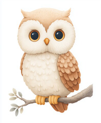 Naklejka premium cute owl sitting on a branch