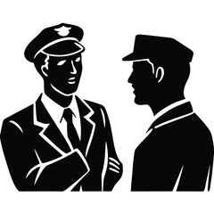 Military officer sits on chair silhouette vector, military man in the battle, Police, Police Issues Vector Silhouette, Seeking Police Intervention Silhouette, Policing Vector Silhouette, Witness State