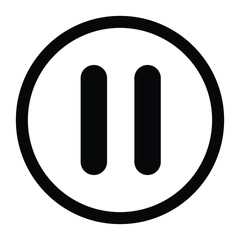 pause button icon. music player icon. media player icon. music and video pause button icon. music or video temporary stop sign. Icon for app, ui, logo and website. vector illustration, transparent png