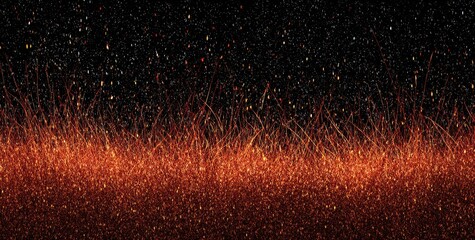 Fototapeta premium Fiery, textured field against a dark night sky