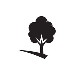 Tree Silhouette Icon for Nature and Environment
