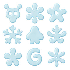 Snowflake icons collection. Iced Sugar Cookie Shapes: Winter Holiday Treats