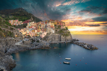 Fototapeta premium The Manarola Village view in Italy