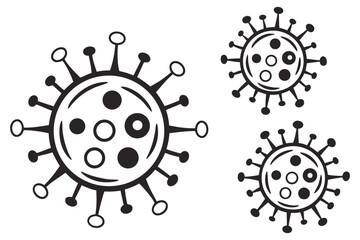 Hand-Drawn Virus Illustration – Minimal Line Art Style