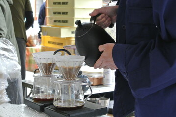 waiter serving coffee