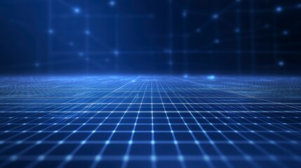 Abstract blue grid network digital technology background.