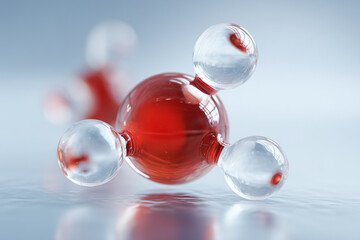 3D molecular structure with red atoms