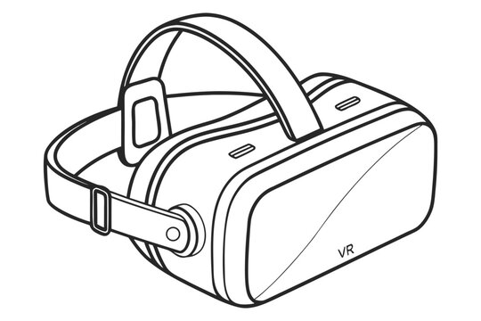 Detailed VR Headset Icon &ndash; Wireframe Style Vector

