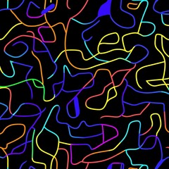 Creative surreal swirl elements forming fantasy patterns with bold palette high resolution picture
