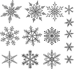 Seamless vintage snowflake vector pattern for winter holiday decoration