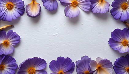 Obraz premium Purple Flower Frame: Elegant Floral Border for Design Projects
