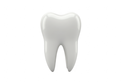 Single healthy white tooth isolated on transparent background