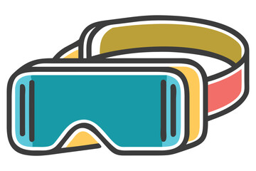 Multicolor VR Headset Clipart for UI and Kids Projects