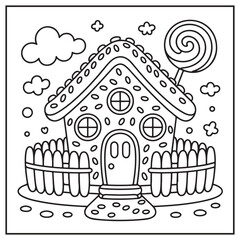 Fototapeta premium Little Candy Houses Coloring Pages