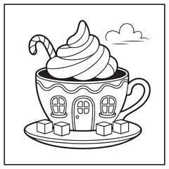 Little Candy Houses Coloring Pages
