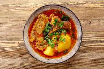 shurpa with lamb and herbs