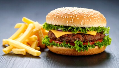 Classic burger and fries