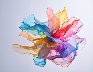Fototapeta premium Paint erupts in gentle waves, blending clear, glass-like colors