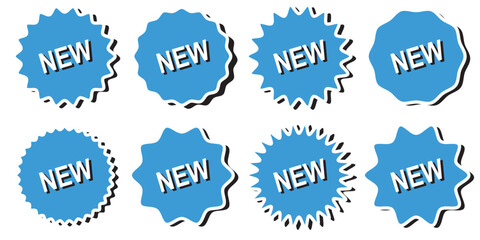 New Arrival Stickers and Labels – Flat Icon Set . Set of new arrival tag icon set. eps 10