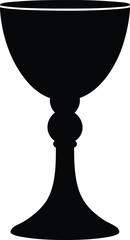 black silhouette a chalice on white background.eps