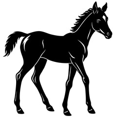 Black Horse Silhouette Standing