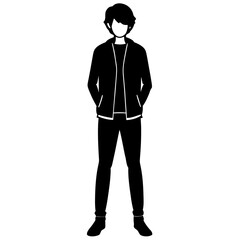 Silhouette of a Stylish Man Standing