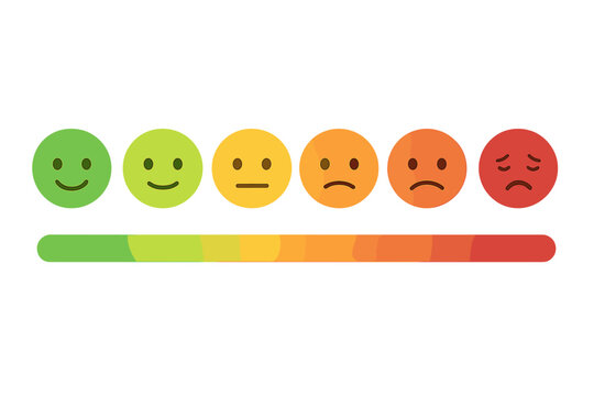 Pain measurement scale medical infographic with emoji faces showing health survey assessment rating system healthcare patient evaluation visual chart transparent background