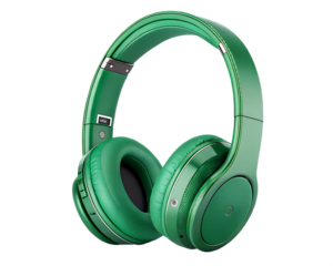  green headphone isolated on Transparent Background white