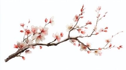 A Delicate Dance of Pink and White Capturing the Exquisite Beauty of a Celestial Cherry Blossom Branch