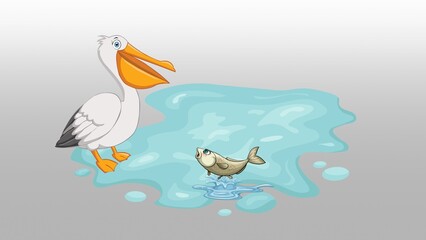 storks are preying on fish