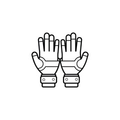 Pair of stylized robotic hands isolated on a white background