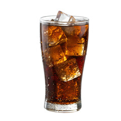 Refreshing Cola Drink: Iced Cola in Glass, Close-up Photography