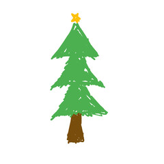 Free drawing of children using colored pencils. Vector illustration 