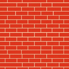 Obraz premium A red brick wall pattern with light beige mortar.