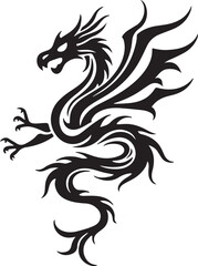 Naklejka premium Tribal Dragon Tattoo Vector Design