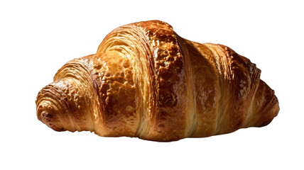 Deliciously Golden Croissant Against a Black Background