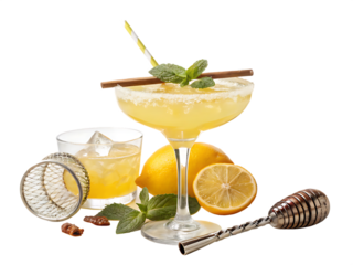  bees knees cocktail png set bundle isolated on background white