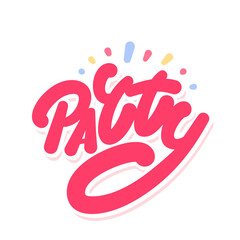 Party. Vector Handwritten Lettering text.
